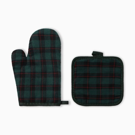 New Year. Kitchen set 2 Ave. Ethel Cell centered, gently. 17*17cm, mittens-sigv. 26*16cm, 100%p/e-1