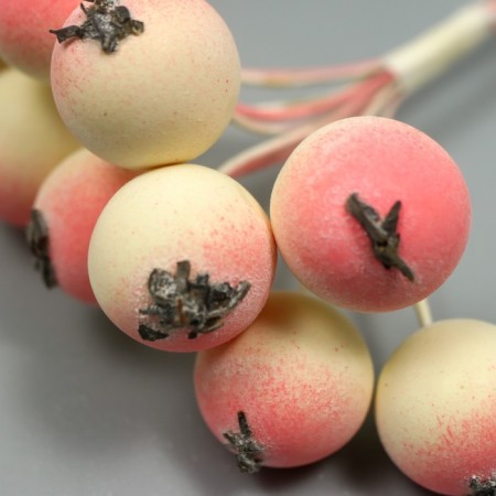 Decor for creativity "Berry Rowan" 1 bouquet = 10 berries white-pink hoar 10x1.5 cm-3