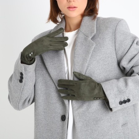 Gloves are female, dimensionless, without insulation, khaki color-3