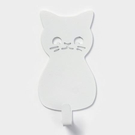 The hook wall -mounted self -adhesive "cat", 50 × 95 × 15 mm, white color-1