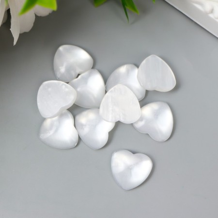 Tops for creativity plastic "Hearts" mother of pearl set 10 pcs 1.6x1.6 cm-2