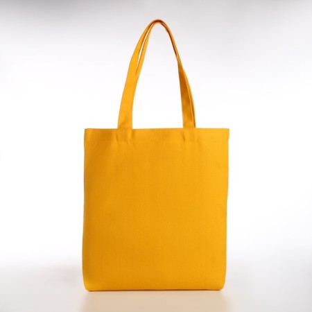 Shopper bag without fastening, from textiles, yellow color-1