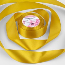 Satin tape, 40 mm × 23 ± 1 m, mustard color No. M209