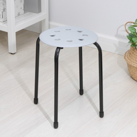 Stool with plastic seat, color mix-5