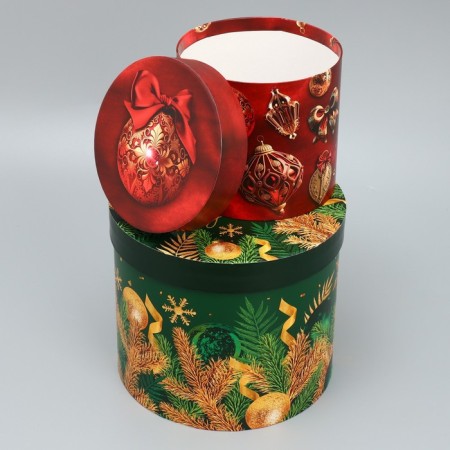 A set of gift boxes 5 in 1 “Classic New Year”, 13 x 14–19.5 x 22 cm, New Year-3
