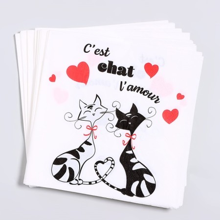 Paper Napkins "Micper Love", 33x33 cm, set 20 pcs