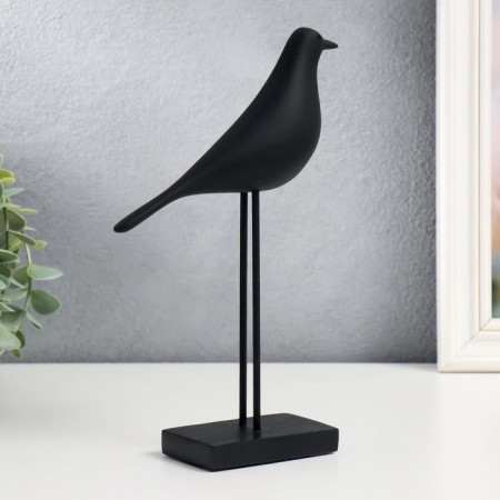 Souvenir Polystone "Bird - Long legs" Black 23x17 cm-2