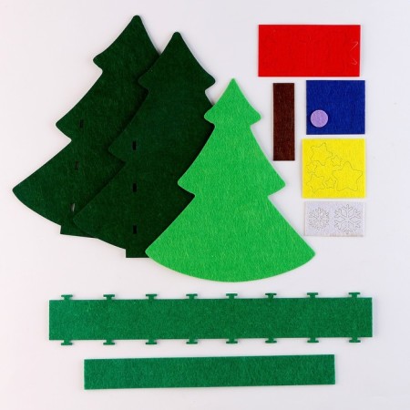 New Year's set to create a basket of felt "New Year! New Year tree "-2