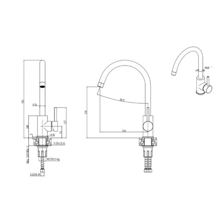 ESKO Kitchen K4 kitchen mixer, with R-splash, stainless steel. Shtal-1