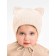 A cap on ties with ears Children's Amarobaby Pure Love Kitten, with a lining, size 46-48 cm, milk color