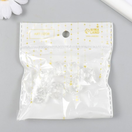 Beads for creativity plastic "Crystal Square" set of 20 g 1.6x1.8x1.8 cm-3
