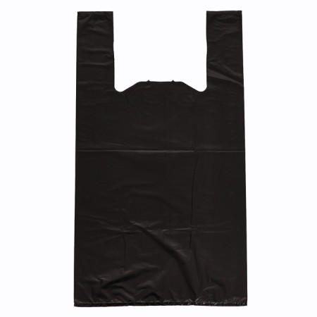 Package Polyethylene T -shirt 30 + 16 x 55 cm, 20 μm, black "Niks"-1