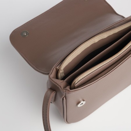 Women's bag Textura, messenger, small size, brown color-6