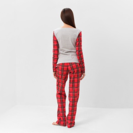 Pajama New Year's Women's KAFTAN "X-MAS", white/red color, size 40-42-3