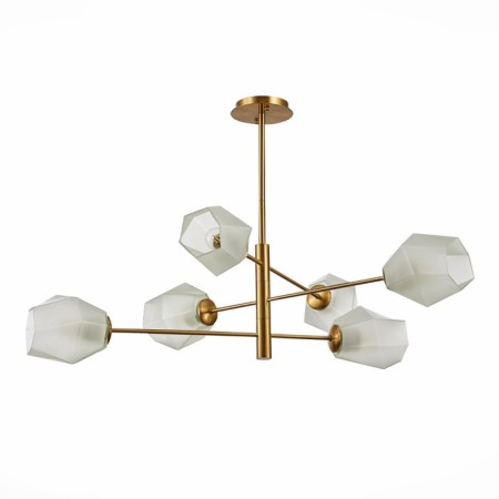 Ceiling EVOLUCE lamp. Sle205202-06. Terramo. 6x60 watts, E27, 100x100x59.5 cm, brass color-3