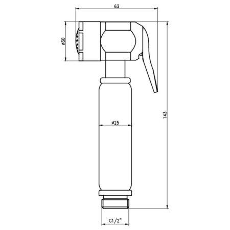 Hygienic watering can Savol SK-PQT08B, holder, shower hose 120 cm, gold-1