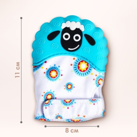 Mitten Mittle "Sheep", on Velcro, Mix color, Kroshka I-4