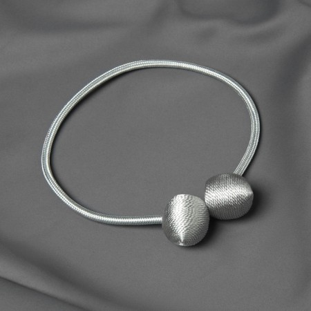 Picking for curtains "Balls", D = 3 cm, 40 cm, dark gray color-1