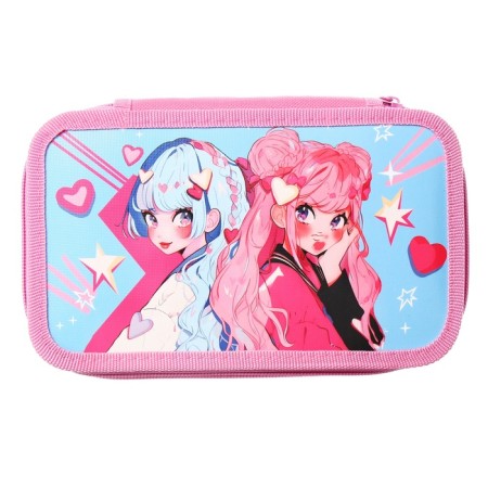 Penal 2 sections, 125 x 205 x 40 mm, calligrata 30p26/2 "Anime Girlfriends", laminated cardboard-1