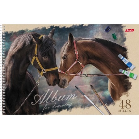 Album for drawing A4, 48 sheets on the range of "Assorted", cover Cover Cardboard, block 100 g/m2, perforation for separation, mix-1