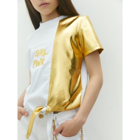 T -shirt Children's Amarobaby Gloss, height 140 cm, white/gold color-7