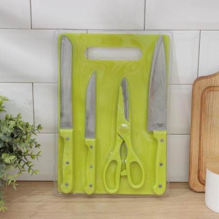 A set of kitchen supplies, 5 objects: knives 12 cm, 17 cm, 17.5 cm, board, color mix-7