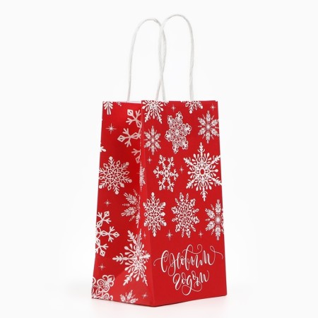Gift package "Snowflakes", white craft, 12 x 21 x 9 cm, New Year-2