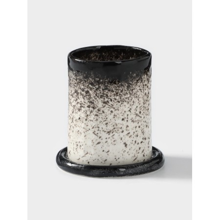 Set for the bathroom, 2 items: a glass 10 cm, soap dish 10 cm, ceramics, Iran-1