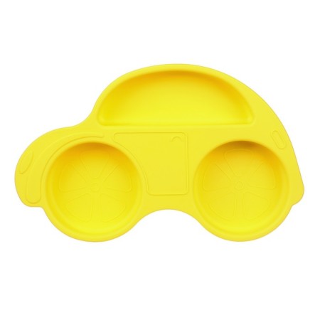 Silicone children's plate "Machine" with sections, color mix-4