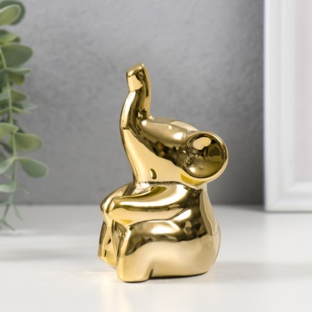 Souvenir Ceramics "Elephant sits" gold 4.5x5.5x10 cm-3