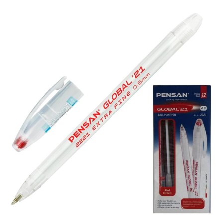 Ballpoint Pensan Pensan Global-21, node 0.5 mm, red ink red