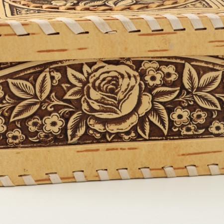 Rose box, hinge, 12*11*7 cm, birch bark-4