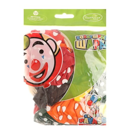 Latex ball 12 “Pologs, Assorted Bright”, decorator, 5-sided, set 25 pcs., Mix-1