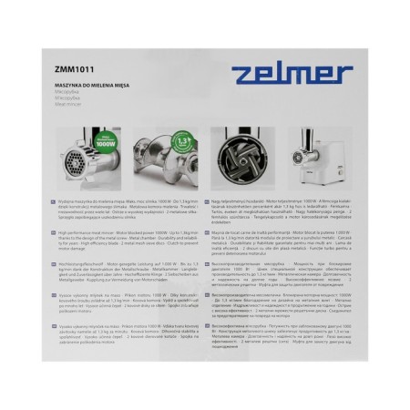 Selmer ZMM1011, 1000 watts, 1.3 kg/min, nozzle for sausages, white-11