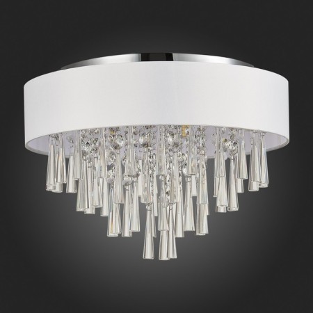 Ceiling lamp G9, 6x5W, 33x45 cm, chrome color, white, transparent-5