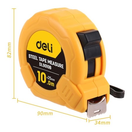Deli DL9010B 98282 roulette, shock -resistant case, 10 m x 25 mm-1