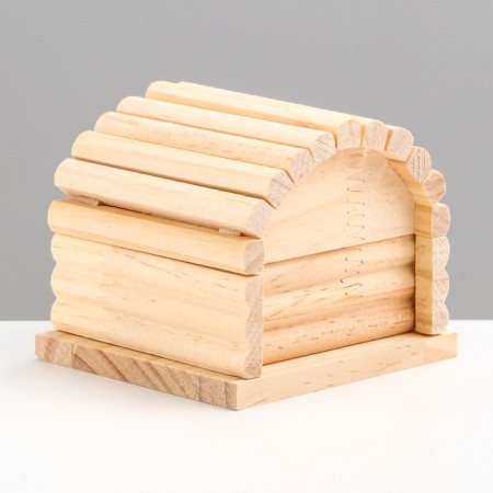 Wooden rodent house, 11 x 10 x 9 cm-2