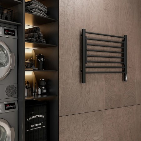 Terminus heated towel rail "Horizon" P8, 600x600 mm, Black Muars-2