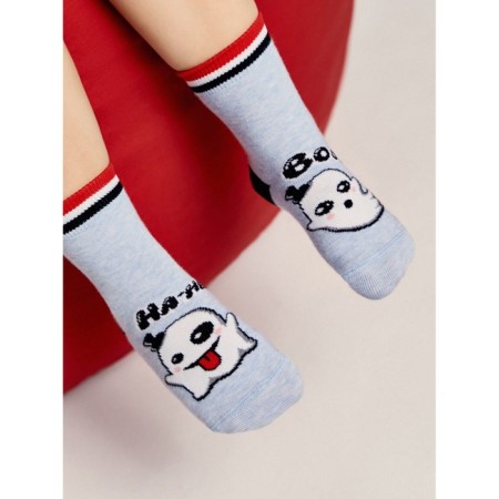 Cotton Kidte Kids “Funny legs” socks, size 14, light-blue color