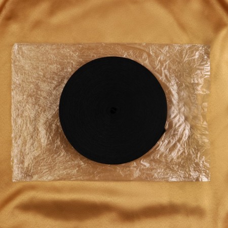 Linen gum, 50 mm, 25 m, black color-2