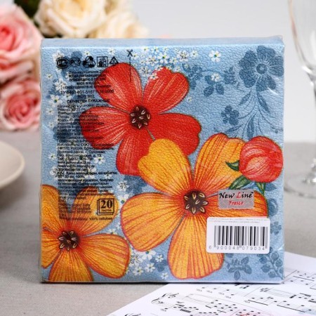 Paper napkins New Line Fresco Black, 2 layers, 33*33 cm, 20 pcs.-1