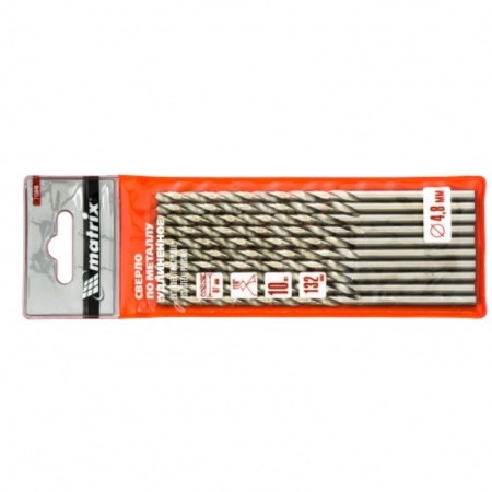 The metal drill elongated Matrix, 4.8x132 mm, HSS, cylindrical shank, 10 pcs.-3