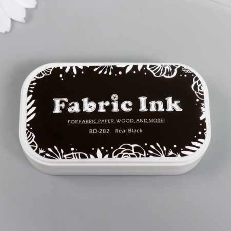 Stamping pillow for textiles, wood, papers "Black" 5.3x9.5 cm