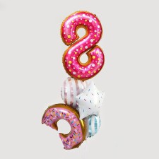 Bouquet of balls “8 years, donut”, foil, a set of 5 pcs.