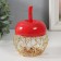 Coramics box, metal "Apple" red 8.5x8.5x12 cm