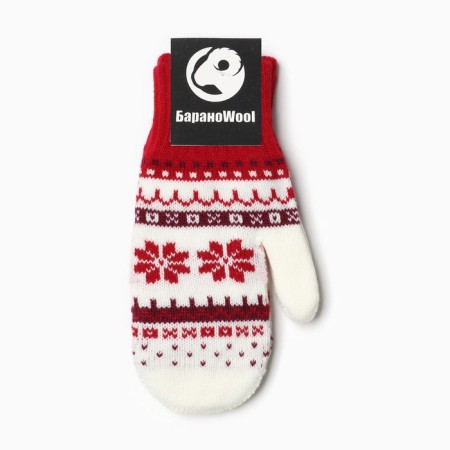 Female mittens, red color, size 18-3
