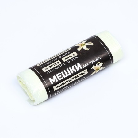 Garbage bags in the roll flavored "Upakland" 30 l, vanilla PND, thickness 7 μm, 20 pcs