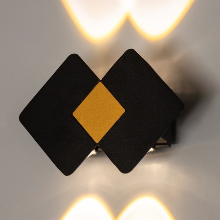 Sconces "Alir" LED 4W 3000K IP65 black and gold 10x3.8x12 cm-2