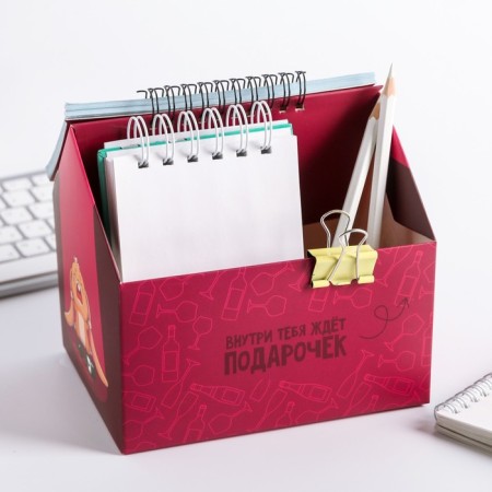 Casket - Wine Not House, + glider 50 sheets, 16x15x12 cm-4