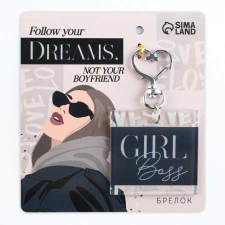 Acrylic key -keyboard "Girl Boss", 5 x 4.8 cm-3